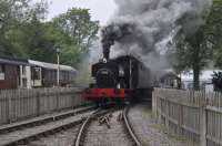 Barclay 0-6-0ST 2138 (aka Swordfish) working the day's passenger trains on the Swindon and Cricklade Rly, 27/05/17. After arriving at the SCR in 1998, it has taken the owners until 2016 to get the engine in steam and running.<br><br>[Peter Todd 27/05/2017]