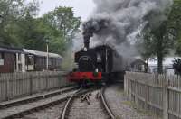 Barclay 0-6-0ST 2138 (aka Swordfish) working the day's passenger trains on the Swindon and Cricklade Rly, 27/05/17. After arriving at the SCR in 1998, it has taken the owners until 2016 to get the engine in steam and running.<br><br>[Peter Todd 27/05/2017]