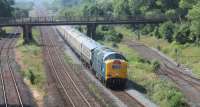 A rare visitor to South Wales D9009 Alycidon passing Margam Halt with a Deltic Preservation trip from Burton on Trent to Shrewsbury.<br><br>[Alastair McLellan 17/06/2017]