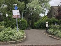 The north end of Viaduct Walk marks the point where the former trackbed has been infilled to form a series of carparks leading to the St. Andrews station site itself.<br><br>[Colin McDonald 15/06/2017]