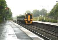 158826 arriving at Liskeard on a rainy day in June 2002 with a Penzance - Plymouth service. [Ref query 1083] <br><br>[Ian Dinmore 02/06/2002]