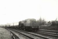 Standard Mogul 77008 on the spur from Pollok Junction Lower Level up to Bellahouston No 1 on 5 May 1956. [Ref query 1080] <br><br>[G H Robin collection by courtesy of the Mitchell Library, Glasgow 05/05/1956]