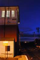 Night time view south alongside Dyce signal box in 2007.<br><br>[Ewan Crawford 28/01/2007]