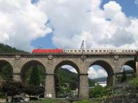 Another view of the 2nd June 2017 Emden-Konstanz IC service at Hornberg,<br>
with the train's Class 101 loco pushing from the rear. Built between 1996<br>
and 1999, Class 101s work IC and EC (Eurocity) all over Germany. [With<br>
thanks to Bill Jamieson for loco intelligence]<br>
<br><br>[David Spaven 02/06/2017]