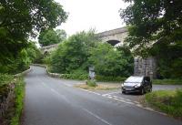 Just outside the old Middleton-in-Teesdale branch terminus the Lunedale Viaduct still carries the Tees Valley Railway trackbed, and a bridleway, across a tributary of the River Tees. It is over fifty years since it last saw any trains but it is still a fine structure.<br><br>[Mark Bartlett 26/06/2017]