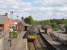 The 13.43 service from Barnstaple to Exeter and Exmouth waits to cross the 13.53 from Exmouth at Crediton station and loop on 22 April 2017. The attractive station buildings have recently been repainted in London & South Western Railway colours. From here to Cowley Bridge Junction in Exeter the line is controlled by Track Circuit Block. Services on the Barnstaple branch seem to be predominantly operated by Pacers, and one is therefore thankful that - surprisingly - most of the route has been re-laid with CWR!<br><br>[David Spaven 22/04/2017]