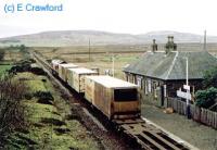 A Safeway train heads south through Scotscalder.<br><br>[Ewan Crawford //]