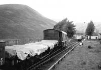 Freights about to cross at Dalnaspidal in the summer of 1970 - looking north.<br><br>[John Furnevel 11/07/1970]