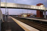 Platform level view west from platform 2 at Buckshaw Parkway on opening day 3 October 2011 after the first services to Manchester and Blackpool have departed.<br><br>[John McIntyre 03/10/2011]