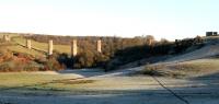 The remaining piers of Stonehouse Viaduct on 12 December 2005, looking east, showing its full 450+ yard span across the Avon valley. [See image 9171]<br><br>[John Furnevel 12/12/2005]