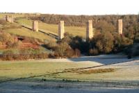 Piers of the former Stonehouse Viaduct stand on the north bank of the River Avon in December 2005.<br><br>[John Furnevel 12/12/2005]