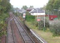 View west at Spean Bridge in 2005 showing the curve at the end of the platform once followed by the link to the former Fort Augustus branch.<br><br>[John Furnevel 26/09/2005]