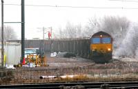 <I>'Hey...Jim... I can see your house from up here..!!!'</I> Maintenance work underway just east of Carstairs station on a cold and frosty Boxing Day 2005.<br><br>[John Furnevel 26/12/2005]