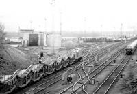 Empty cartics arriving at Millerhill from the north in May 1981 behind 40184.<br><br>[John Furnevel 18/05/1981]