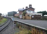 View of Bedale station from the level crossing in October 2004. Photographed looking east towards Leeming.<br><br>[John Furnevel 31/10/2004]