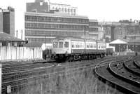 A westbound DMU passing Haymarket East Junction in 1980.<br><br>[John Furnevel 18/04/1980]