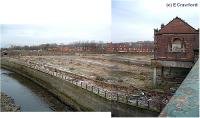 Partick Central viewed from the south. Amazingly the station building still stands. The island platform also remains but the site is likely to be built on. The goods yard was to the north and is seen here in the distance.<br><br>[Ewan Crawford //]