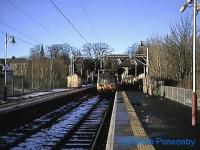 Milngavie with a 303 in a light sprinkling of snow. Locomotive shed was to the right.<br><br>[Garth Ponsonby //]