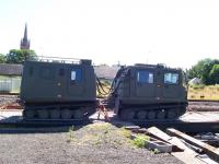 Army vehicles being unloaded at Montrose.<br><br>[Mick Golightly //]