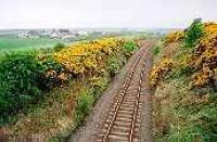 Challoch Junction looking west. The line from Dumfries (closed) is on the left and the line from Girvan (open) is on the right.<br><br>[Ewan Crawford //]