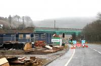 Looking south at Harthope Viaduct on 12 February 2006, with preparations for deck replacement well advanced.  <br><br>[John Furnevel 12/02/2006]