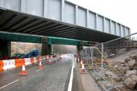 Looking north under Harthope Viaduct on 12 February 2006 with the replacement deck in the foreground sitting alongside the current resident, ready to be moved into its final position over the Easter weekend.  <br><br>[John Furnevel 12/02/2006]