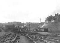 Ex-Caledonian 0-6-0 57251 with a northbound freight at Crow Road in September 1951.<br><br>[G H Robin collection by courtesy of the Mitchell Library, Glasgow 14/09/1951]