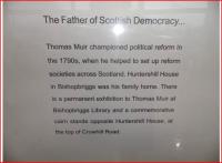 Thomas Muir, The Father of Scottish Democracy... detail from the unveiling at Bishopbriggs station on 30 November 2010 - see Evening Times news item.<br><br>[First ScotRail 30/11/2010]