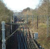 The bottleneck to the west of Airdrie station.<br><br>[Ewan Crawford //]