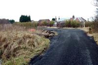 Drumshoreland looking north over the former goods yard. The line is still there by the building.<br><br>[Ewan Crawford //]