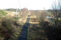 Looking east over the former Moffat Mills Junction. The branch to the right served the Inverhouse Distillery.<br><br>[Ewan Crawford //]