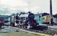 LMS 5025 with Kyle train at Inverness.<br><br>[John Robin 25/09/1982]