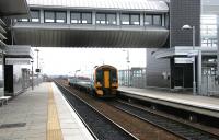 A Bathgate train pulling into Edinburgh Park station on 6 March 2006.<br><br>[John Furnevel 06/03/2006]