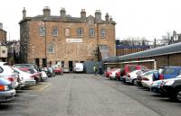 <I>'You can get this lot shifted for a start'</I>..... preliminary discussions underway in Haymarket station car park on 9 March 2006 regarding construction of a new bay platform 0. [See image 8207]<br><br>[John Furnevel 09/03/2006]