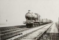 Goods train at Hillington. G.S.W. 0-6-0. Circa 1934.<br><br>[G H Robin collection by courtesy of the Mitchell Library, Glasgow //1934]
