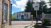 An unusual view across the platforms at Insch station. A mixture of old and new.<br><br>[Alan Cormack 23/06/2017]