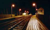 Forsinard looking south from the north, timber end of the platform, in 1994. The timber portions are where the line crosses a stream north of the station.<br><br>[Ewan Crawford 29/12/1994]