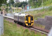 ScotRail 158740 pulls away from the platform at Newtongrange on 9 July 2017 with the 1011 Edinburgh - Tweedbank.<br><br>[John Furnevel 09/07/2017]