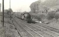 V3 67632 passing Dumbuck on 12 April 1958 with an up Helensburgh train.<br><br>[G H Robin collection by courtesy of the Mitchell Library, Glasgow 12/04/1958]