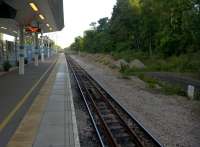 As good an example as many of how the emphasis on our national railway is turning from freight (notice the turnout to the tube works South of the platform) to passengers - the rebuilt station should have double track by now, enabling the old platform on the right to be brought back into use and possibly lengthened.<br><br>[Ken Strachan 07/06/2015]