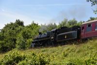 BR Standard 4MT 2-6-0 76017, another Mid-Hants Barry restoration, in action at the End of Southern Steam 50th Gala in July 2017.<br>
<br><br>[Peter Todd 02/07/2017]