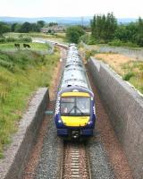 A ScotRail 5-car 170+158 combination approaching Eskbank on a murky 9 July 2017 with a northbound Borders Railway service.<br><br>[John Furnevel 09/07/2017]