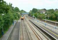 A Virgin CrossCountry Voyager runs north west through Goring and Streatley in May 2002. [Ref query 1657]<br><br>[Ian Dinmore 24/05/2002]