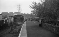 An RSH 0-6-0T loco stands at then then southern terminus of the Bristol Suburban Railway at Bitton in May 1984 looking in a northerly direction. Now known as the Avon Valley Railway, the line has been extended south east to a station at Avon Riverside in 2004.<br><br>[John McIntyre /05/1984]