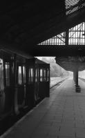 Looking out from the trainshed at Henley-on-Thames in 1973 with the doors of the branch <I>Bubble Car</I> open and awaiting passengers.<br>
<br><br>[Bill Roberton //1973]