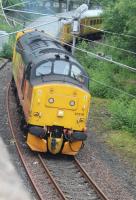 Colas 37219 on the Network Rail track recording train approaching Sunnyside Jct from the Whifflet loop. Large Logo 37025 is on the rear (06/07/17)<br>
<br><br>[Alastair McLellan 06/07/2017]