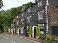 Just east of the level crossing at the site of Ironbridge & Broseley station the old Station Hotel lives on as a smart restaurant and reminder of railway days.<br>
<br><br>[John Thorn 17/07/2017]