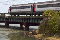 Not the best of places to break down and have to climb out of the cab……  On 9th July 2017, this late and ailing London to Norwich service finally expired at around 13.00 while crossing the River Stour at Manningtree. Eventually, the train was reversed into Manningtree station where the passengers had to disembark and await a following service.<br><br>[Mark Dufton 09/07/2017]