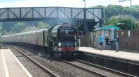 60163 Tornado running through Pyle station enroute to Carmarthen with a Pathfinder Tour 'The Towi Tornado' from Eastleigh.<br><br>[Alastair McLellan 05/08/2017]