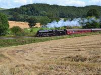 44871 climbs away from Aberdour with the SRPS 'The Forth Bridge & Scottish Borders' excursion on 20 August. 37685 was working hard on the rear.<br><br>[Bill Roberton 20/08/2017]